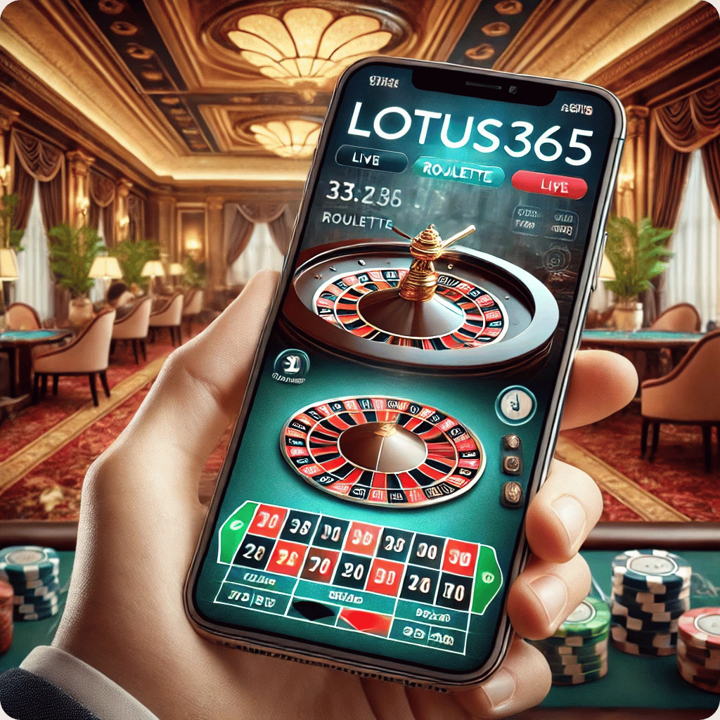 Live roulette game on Lotus365 App with professional dealer and real-time gameplay