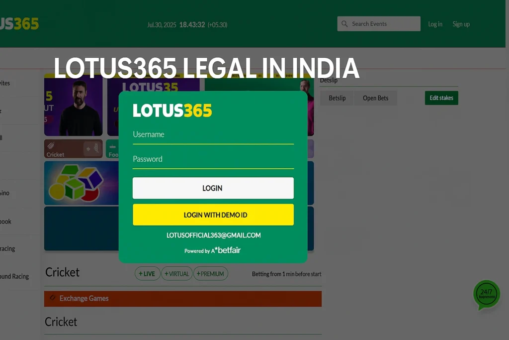 Is Lotus365 Legal in India?